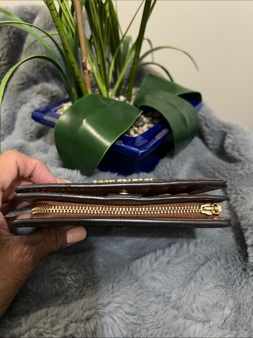 Michael Kors Brown Signature Zip Wallet - Picture 3 of 8